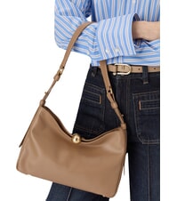 FURLA SFERA SOFT  Sac bandouli&egrave;re en cuir caramel au beurre - Sacs pour Femme - 3