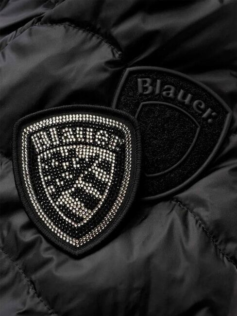 CAMELIA Doudoune courte matelass&eacute;e &agrave; capuche noir - Doudounes femme