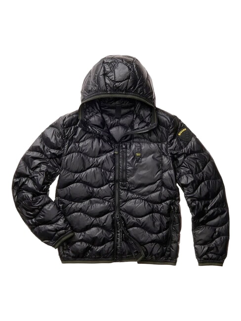 WAVE Doudoune courte matelass&eacute;e &agrave; capuche noir - Doudounes homme