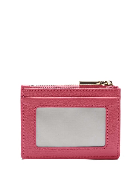 METALLIC SOFT Portefeuille plat en cuir textur&eacute; bois de rose - Portefeuilles Femme