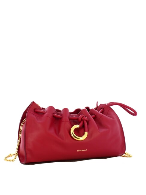 ISABELA Sac en cuir avec bandouli&egrave;re en m&eacute;tal sangria - Sacs pour Femme