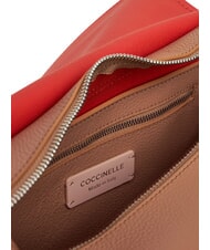 COCCINELLE RAQUEL L Sac &agrave; bandouli&egrave;re en cuir noir rouge - Sacs pour Femme - 4