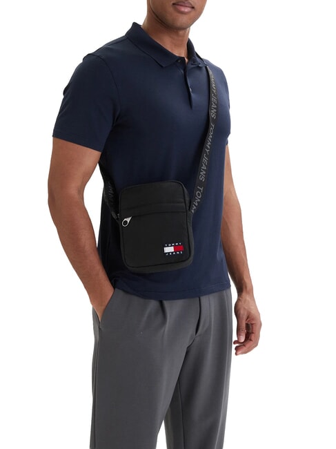 TJ ESS DAILY Sac en nylon recycl&eacute; le noir - Sacs en Bandouli&egrave;res pour Homme