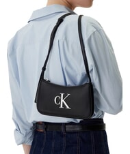 CALVIN KLEIN BOLD MONOGRAM Mini sac bandouli&egrave;re noir et blanc - Sacs pour Femme - 5