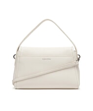 CALVIN KLEIN HARDWARE EMBLEM PEBB Sac &agrave; main avec bandouli&egrave;re alysse blanche - Sacs pour Femme - 3