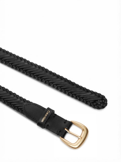 CLASSIC BUCKLE ceinture en cuir noir / or clair antique - Ceintures