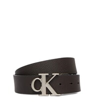 CALVIN KLEIN CK HARDWARE Ceinture r&eacute;versible en cuir noir/ck brun fonc&eacute;/antique s - Ceintures - 2