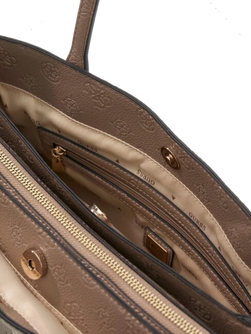 ANISE sac bandouli&egrave;re logo taupe fonc&eacute; - Sacs pour Femme