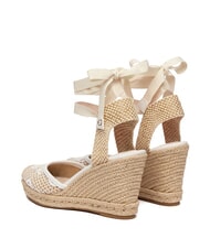 GUESS CHEYIN Sandales espadrilles &agrave; talon de 10 cm blanc naturel - Chaussures Femme - 3