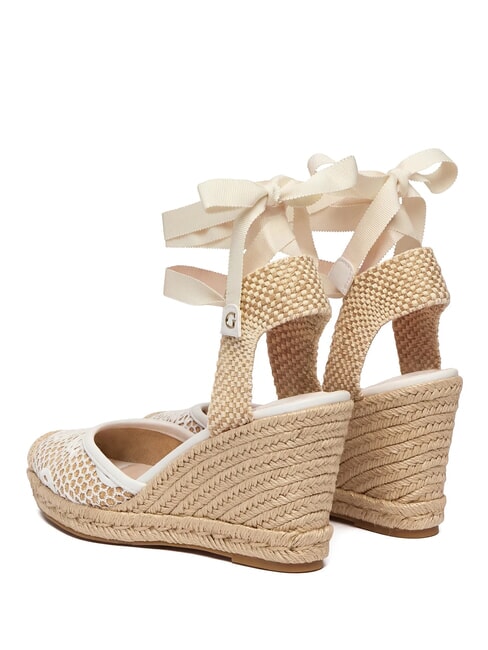 CHEYIN Sandales espadrilles &agrave; talon de 10 cm blanc naturel - Chaussures Femme