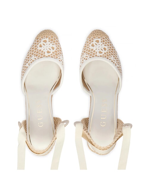 CHEYIN Sandales espadrilles &agrave; talon de 10 cm blanc naturel - Chaussures Femme