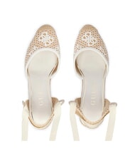 GUESS CHEYIN Sandales espadrilles &agrave; talon de 10 cm blanc naturel - Chaussures Femme - 4