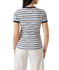 GUESS STRIPED MINI 4G LOGO T-shirt ray&eacute; blanc cr&egrave;me et ombre - T-shirt - 2