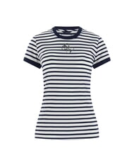 GUESS STRIPED MINI 4G LOGO T-shirt ray&eacute; bleu noirci et w - T-shirt - 3