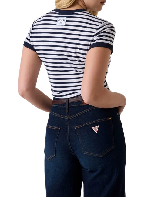 STRIPED MINI 4G LOGO T-shirt ray&eacute; bleu noirci et w - T-shirt