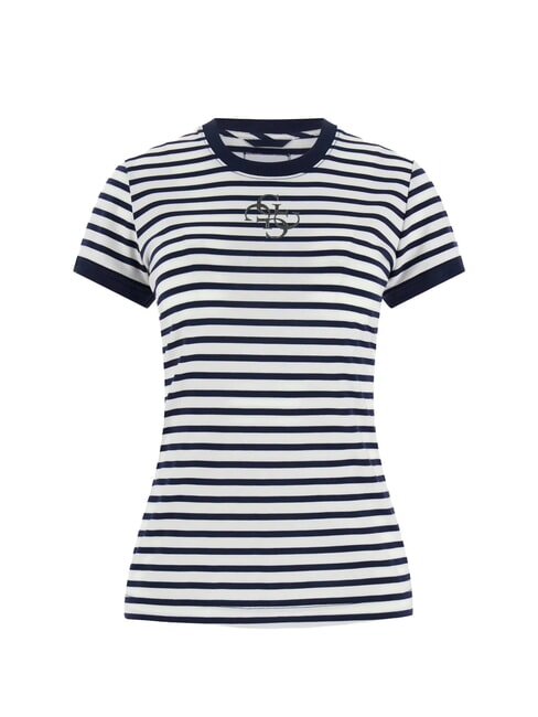 STRIPED MINI 4G LOGO T-shirt ray&eacute; bleu noirci et w - T-shirt