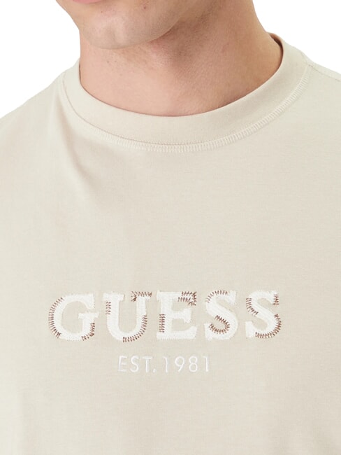 LOGO CONTRAST T-shirt en coton ch&ecirc;ne clair - T-shirt