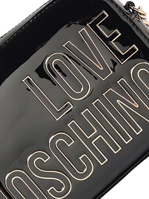 ENAMELED Sac bandouli&egrave;re brillant Noir - Sacs pour Femme