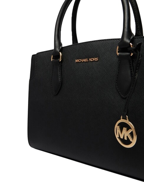 BECCA Sac &agrave; main avec bandouli&egrave;re, en cuir noir - Sacs pour Femme