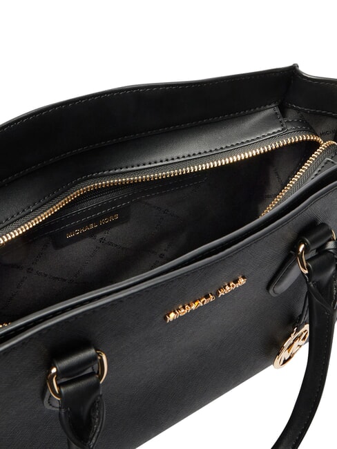 BECCA Sac &agrave; main avec bandouli&egrave;re, en cuir noir - Sacs pour Femme