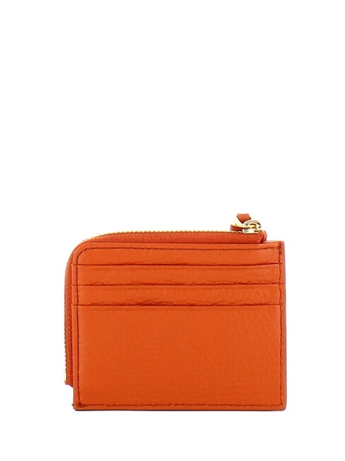 TASSEL Porte-cartes zipp&eacute; en cuir martel&eacute; crabe - Portefeuilles Femme