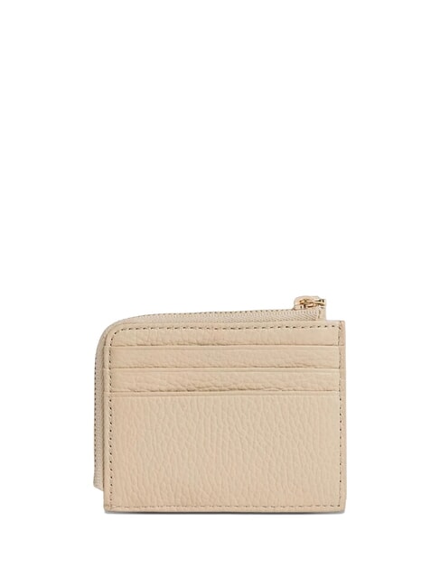 TASSEL Porte-cartes zipp&eacute; en cuir martel&eacute; coquillage - Portefeuilles Femme