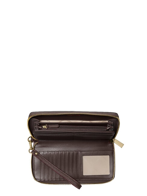 JET SET Grand portefeuille en cuir zipp&eacute; brun - Portefeuilles Femme