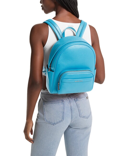 BEX Sac &agrave; dos avec poche avant, en cuir Bleu de Santorin - Sacs pour Femme