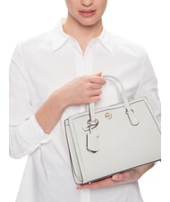 MICHAEL KORS CHANTAL Sac &agrave; main avec bandouli&egrave;re, en cuir blanc - Sacs pour Femme - 2