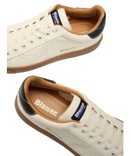 BLAUER LOWELL Baskets cr&egrave;me/noir - Chaussures Homme - 3