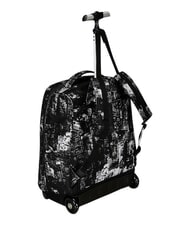 INVICTA FANTASY GRS Sac &agrave; dos trolley &agrave; 2 roues, fixe ville noire - Sacs &agrave; dos &agrave; roulettes - 3