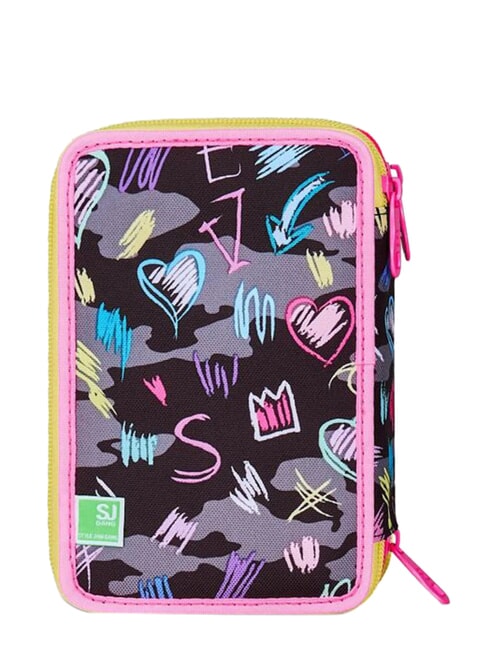 GAME-LED GIRL Trousse &agrave; crayons &agrave; 3 fermetures &eacute;clair poup&eacute;e rose - &Eacute;tuis et Accessoires