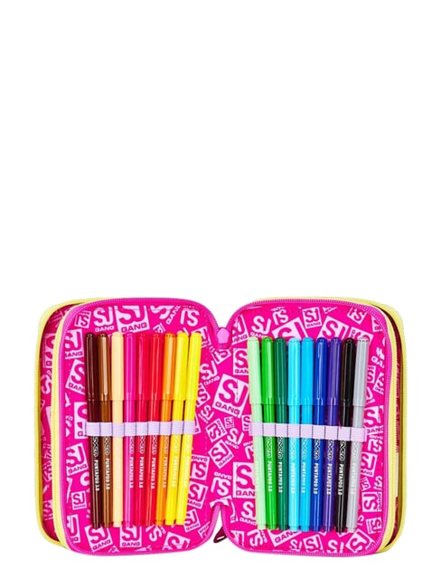 GAME-LED GIRL Trousse &agrave; crayons &agrave; 3 fermetures &eacute;clair poup&eacute;e rose - &Eacute;tuis et Accessoires