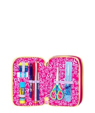 SJGANG GAME-LED GIRL Trousse &agrave; crayons &agrave; 3 fermetures &eacute;clair poup&eacute;e rose - &Eacute;tuis et Accessoires - 4