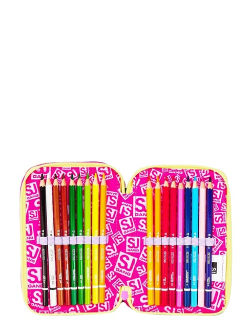GAME-LED GIRL Trousse &agrave; crayons &agrave; 3 fermetures &eacute;clair poup&eacute;e rose - &Eacute;tuis et Accessoires