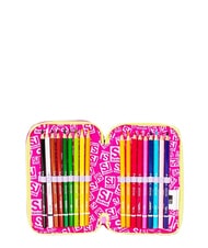 SJGANG GAME-LED GIRL Trousse &agrave; crayons &agrave; 3 fermetures &eacute;clair poup&eacute;e rose - &Eacute;tuis et Accessoires - 5