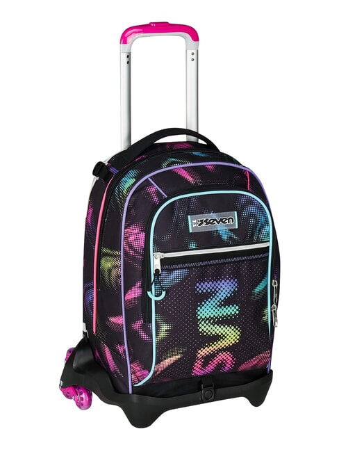 OPTICAL SHADE GIRL Sac &agrave; dos trolley &agrave; 3 roues, amovible Noir - Sacs &agrave; dos &agrave; roulettes