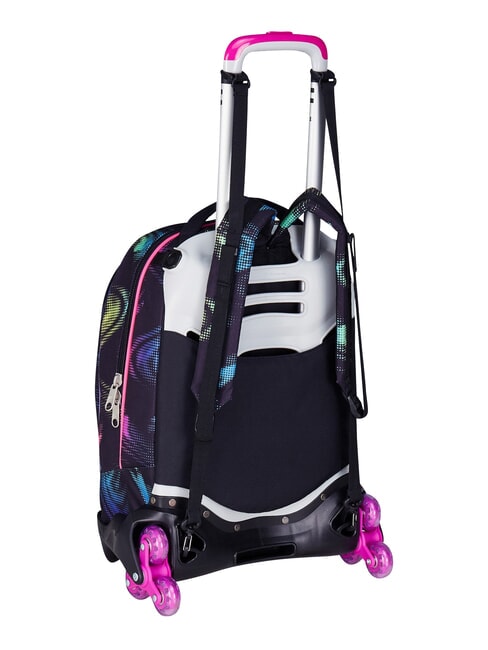 OPTICAL SHADE GIRL Sac &agrave; dos trolley &agrave; 3 roues, amovible Noir - Sacs &agrave; dos &agrave; roulettes
