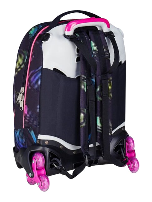 OPTICAL SHADE GIRL Sac &agrave; dos trolley &agrave; 3 roues, amovible Noir - Sacs &agrave; dos &agrave; roulettes