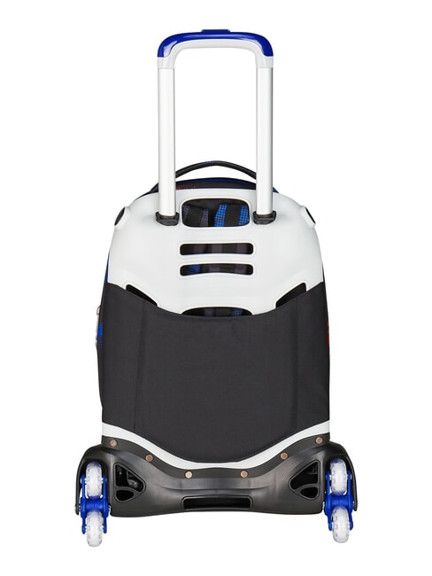 OPTICAL SHADE BOY Sac &agrave; dos trolley &agrave; 3 roues, amovible bleu r&eacute;flexe - Sacs &agrave; dos &agrave; roulettes