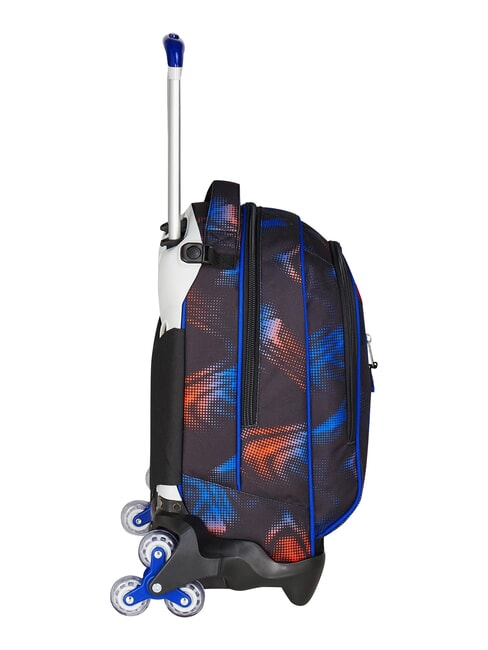 OPTICAL SHADE BOY Sac &agrave; dos trolley &agrave; 3 roues, amovible bleu r&eacute;flexe - Sacs &agrave; dos &agrave; roulettes