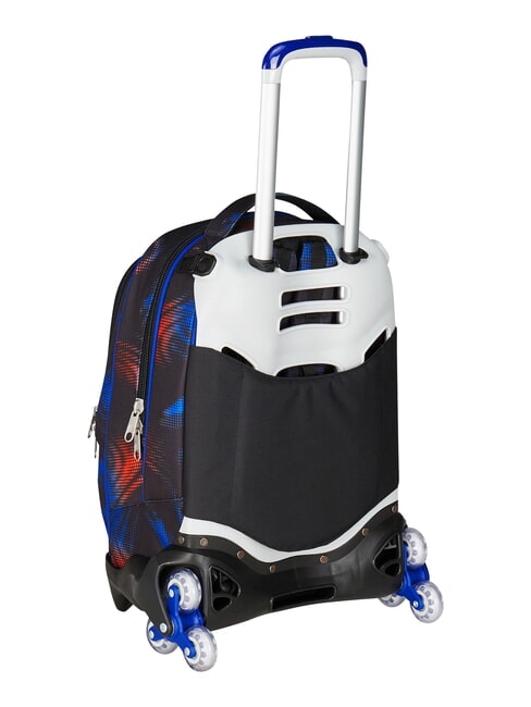 OPTICAL SHADE BOY Sac &agrave; dos trolley &agrave; 3 roues, amovible bleu r&eacute;flexe - Sacs &agrave; dos &agrave; roulettes