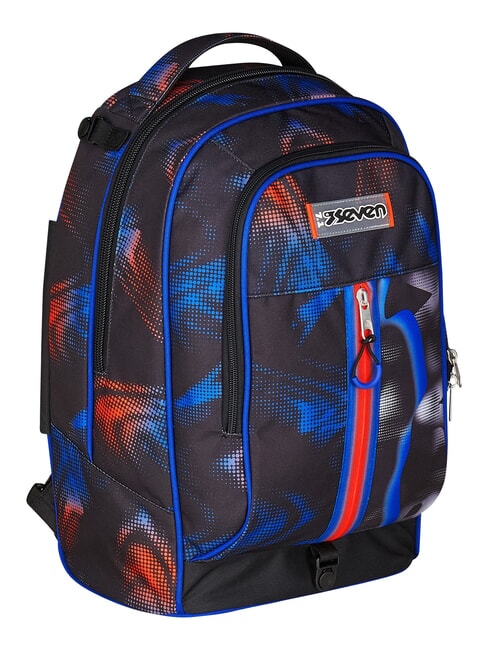 OPTICAL SHADE BOY Sac &agrave; dos trolley &agrave; 3 roues, amovible bleu r&eacute;flexe - Sacs &agrave; dos &agrave; roulettes
