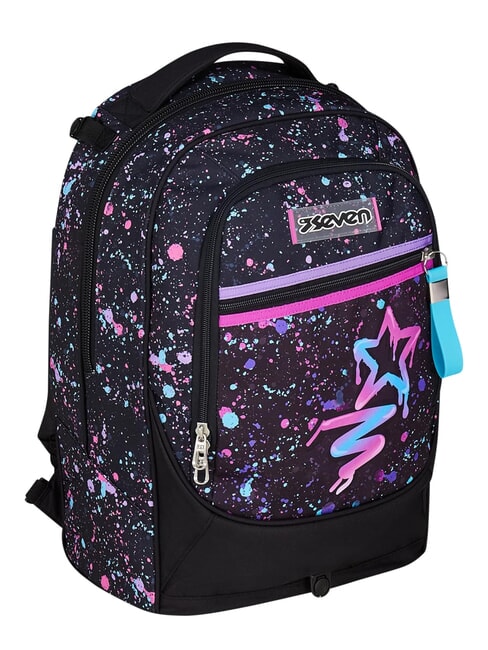 NEW TECH GIRL Sac &agrave; dos trolley amovible &agrave; 2 roues Noir - Sacs &agrave; dos &agrave; roulettes