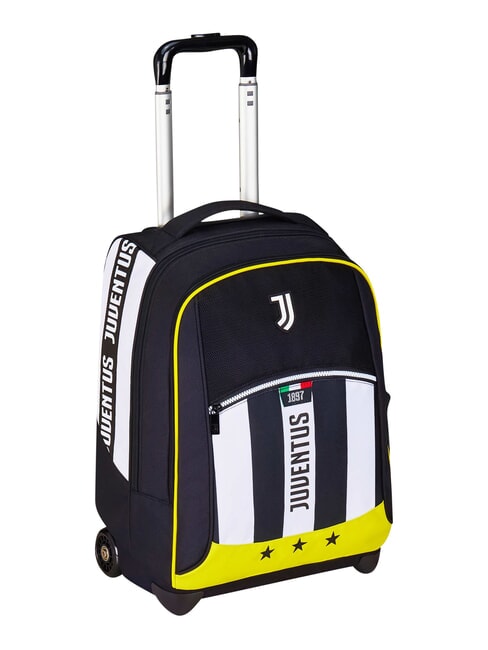 MAGIC GOAL Sac &agrave; dos trolley Juventus, 2 roues, fixe RAYURE NOIR / BLANC - Sacs &agrave; dos &agrave; roulettes