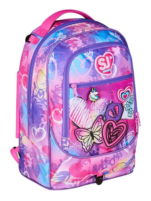 TINYPATCH GIRL Sac &agrave; dos trolley &agrave; 3 roues, amovible FOR&Ecirc;T RAY&Eacute;E NOIRE - Sacs &agrave; dos &agrave; roulettes