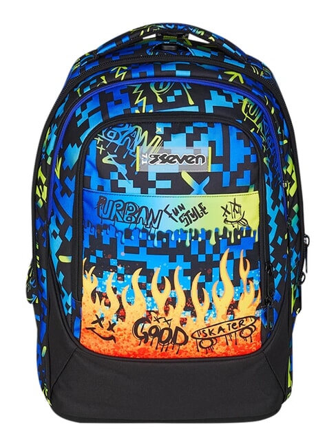 SCRIBBLED FLAME Sac &agrave; dos trolley amovible &agrave; 2 roues Pineneedle - Sacs &agrave; dos &agrave; roulettes