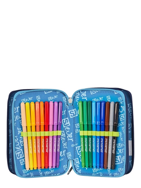 SJ EVER Trousse &agrave; crayons &agrave; 3 fermetures &eacute;clair bleu jacinthe turquoise - &Eacute;tuis et Accessoires