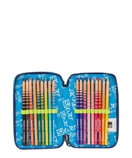 SJGANG SJ EVER Trousse &agrave; crayons &agrave; 3 fermetures &eacute;clair bleu jacinthe turquoise - &Eacute;tuis et Accessoires - 6