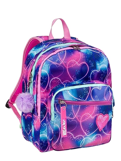 SJ EVER MULTIHEART GIRL Sac &agrave; dos &agrave; double compartiment viole royale - Sacs &agrave; dos pour l'&Eacute;cole & les Loisirs